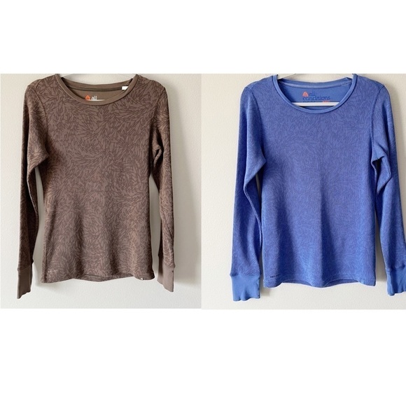 TWO Nike Women’s All Conditions Gear Thermal Printed Long Sleeve Tops Medium - Picture 1 of 15